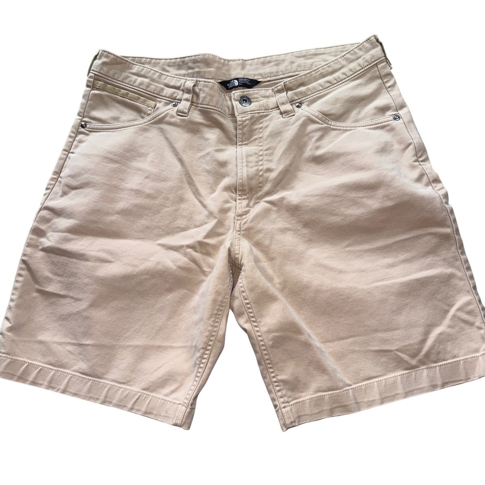 The North Face Chino Shorts 34 Tan Khaki Cotton Twill Casual Outdoor Five Pocket